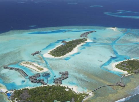 Anantara Veli Lagoon aerial Anantara Veli foreground
