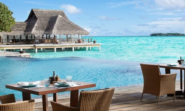 Dining poolside bar taj