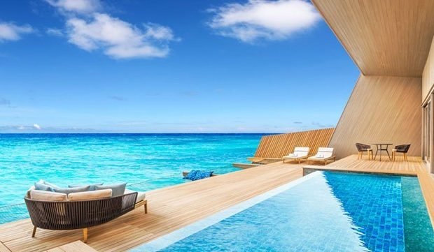 Over water villa with pool