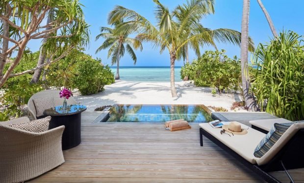 Beach pool villa exterior